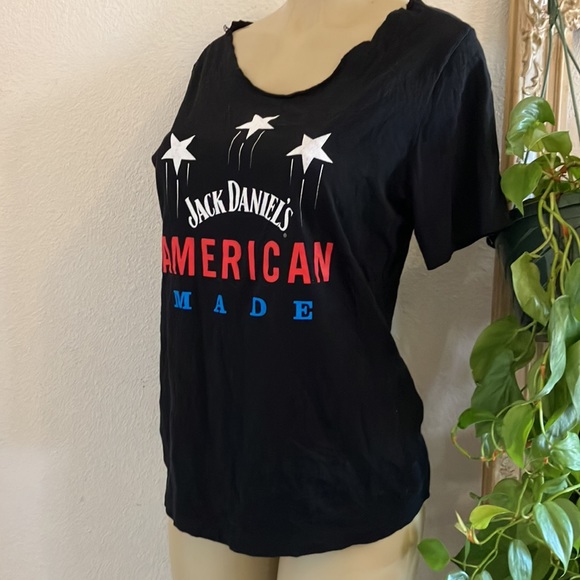 Shirt Black with Red White Blue Design Jack Daniel’s American Made and 3 Stars - Picture 3 of 7